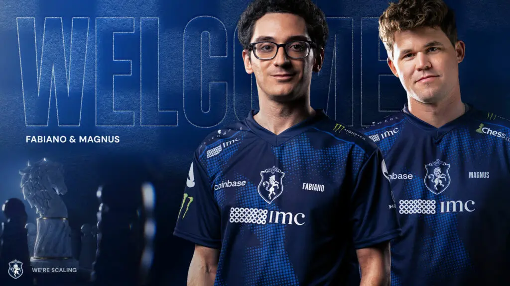 Magnus Carlsen e Fabiano Caruana na Team Liquid